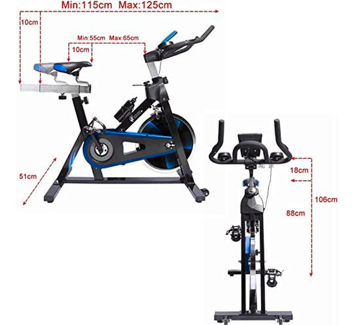 Bicicleta Fija 18 kg Estática Para Spinning Cardio Fitness